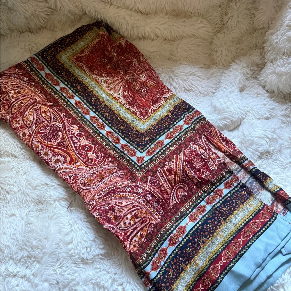 Zara Women's Paisley Pants Rust Multi - Picture 5 of 6